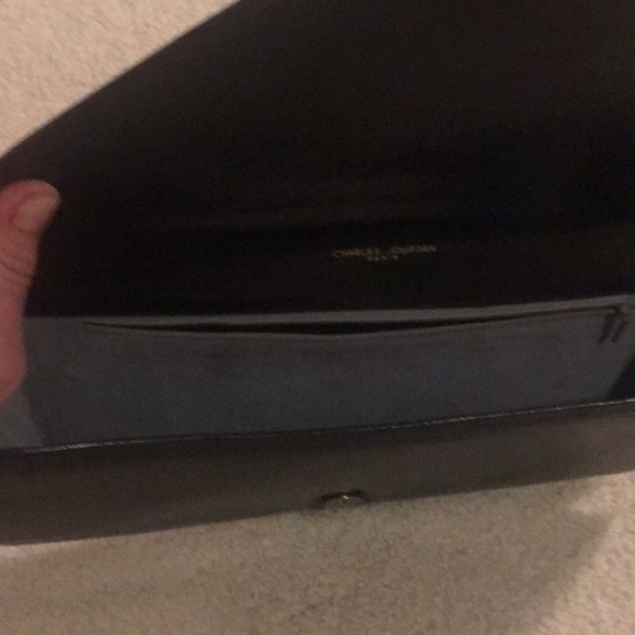 Charles Jordan black clutch w 35” shoulder strap - Picture 4 of 4